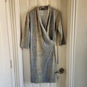 J Mclaughlin For Dillards Womens Catalina Faux Wrap Dress Size‎ L Preppy Travel